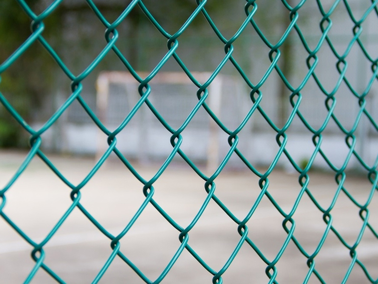 Green PE coated chain link fencing