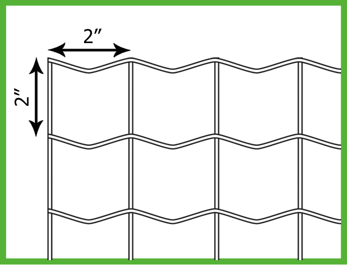 Detail of the 2 inch by 2 inch Euro fence opening