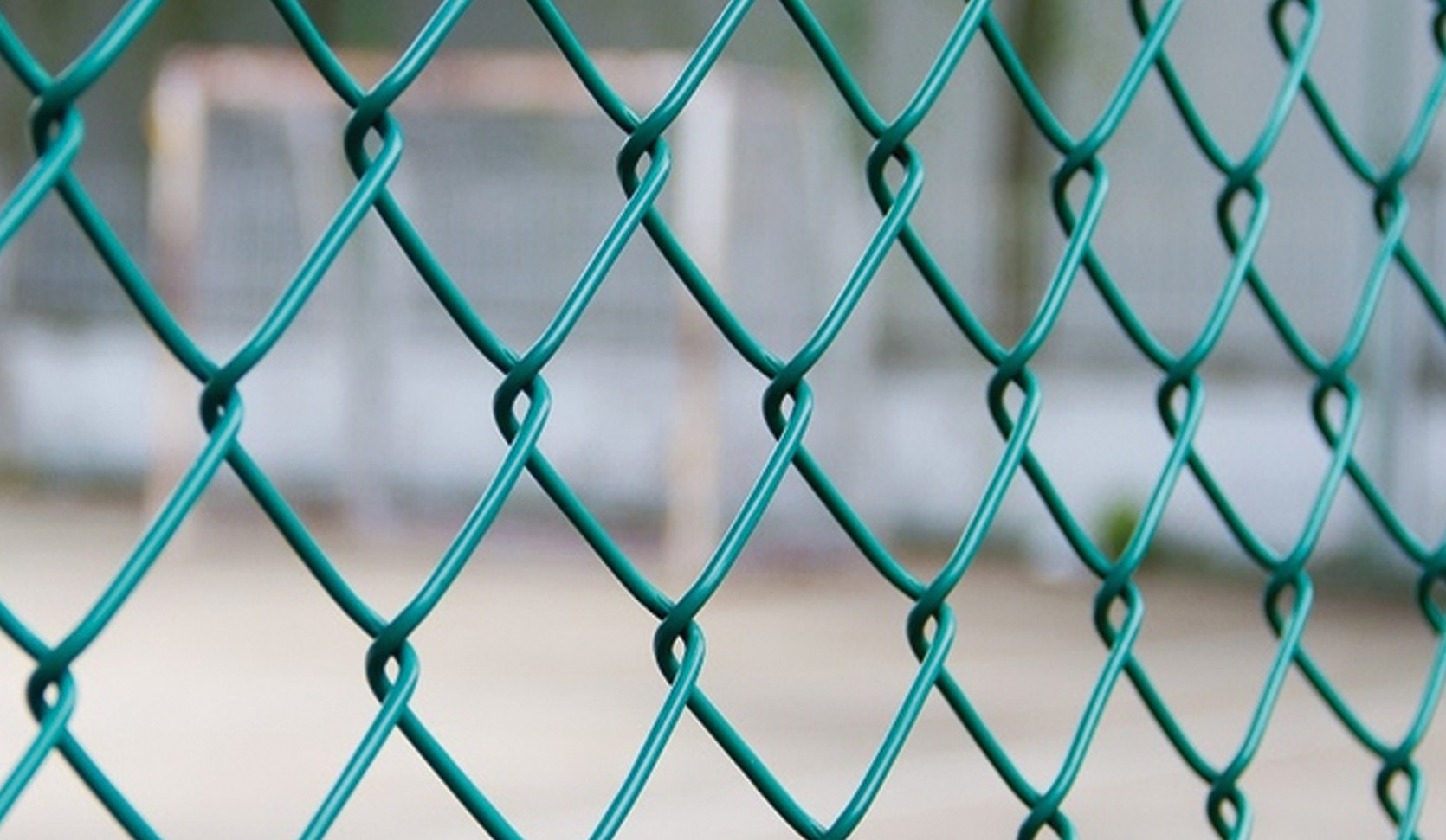 Green PVC coated chain link fencing